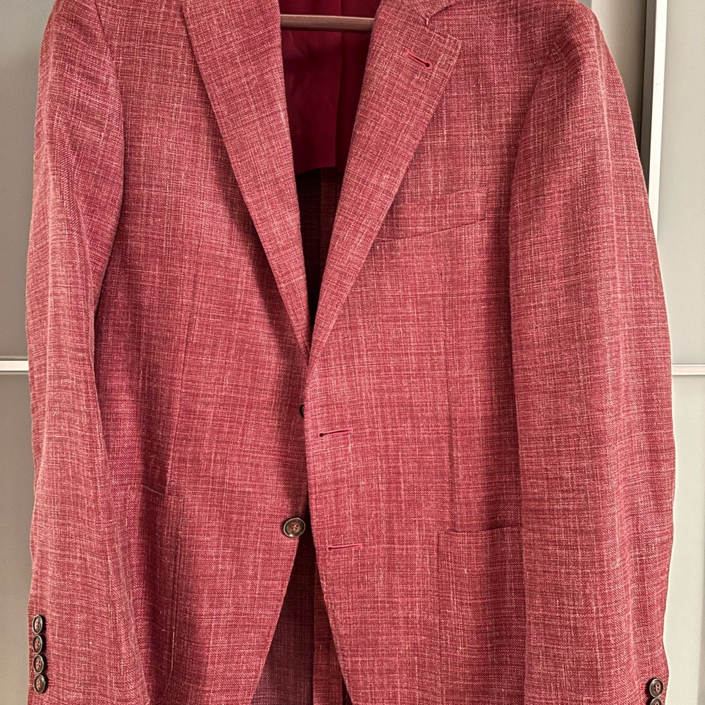 Canali Kei 38R (US) blazer. 2 button, dual vent, patch pockets unstructured